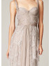 Lace Chiffon Straps Long Prom Dress